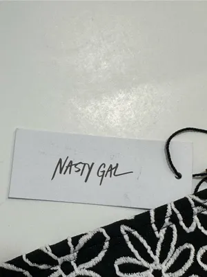 Nasty Gal Black and White One-Shoulder Floral Bikini thumbnail 6