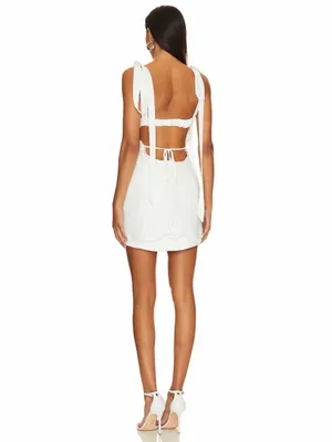 NWT For Love & Lemons Zahra White Lace Mini Dress thumbnail 3