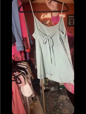 Altar'd State Light Blue/green Spaghetti Strap Tie-back Women's Tank Top thumbnail 5