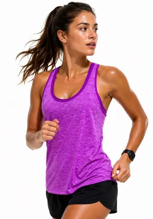 New‎ Balance Tank Top Women Small Purple Space Dye Racerback Athletic Minimalist thumbnail 1