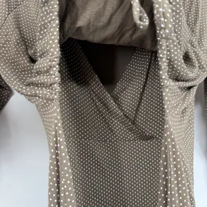 Latched Mama Brown Polka Dot Nursing Maternity‎ Midi Dress Large 3/4 Sleeve thumbnail 5