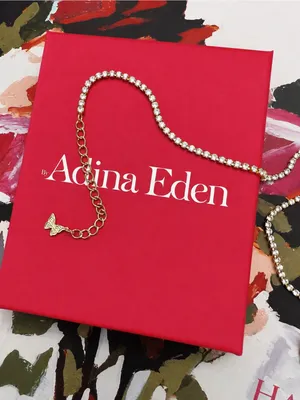 Revolve x Adina Eden Thin Tennis Choker in Gold thumbnail 3