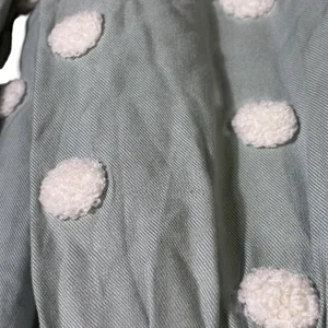 Blu Pepper Womens Babydoll Polka Dot Tiered Dress Size L Sage Green Cottagecore thumbnail 9