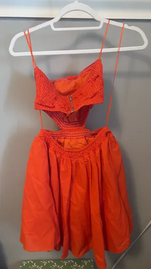 Mabel Burnt Orange Cutout Dress thumbnail 8