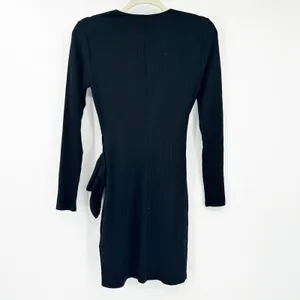 Reformation Womens Party Going Out Cali Tie Side Ribbed Mini Dress Size M Black‎ thumbnail 7