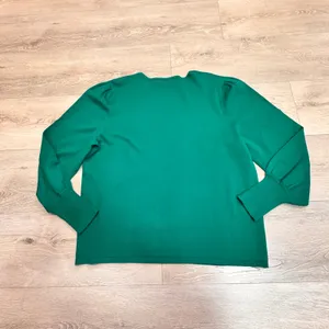 Cato‎ Green Knit Sweater Crew Neck Sz XLarge XL Puff Sleeve Ribbed Cuff Pullover thumbnail 2