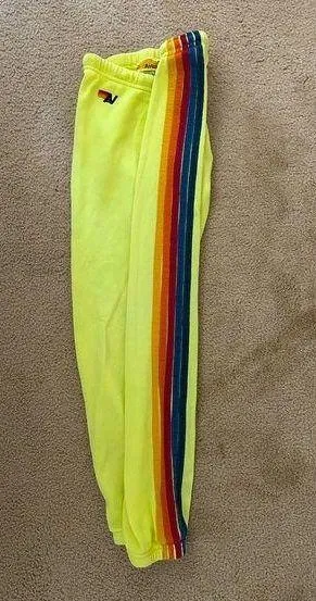 Aviator Nation neon yellow sweatpants thumbnail 1