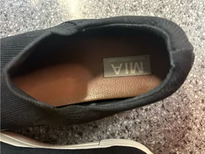 MIA Black Knit Slip-On Sneakers with White Sole thumbnail 5