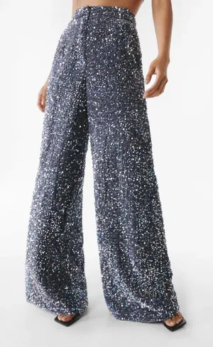 NWT Nasty Gal Sparkly sequin pants Size 14 thumbnail 1
