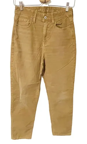 American Eagle‎ Womens Size 4R Mom Straight Jean Brown Fine Whale Corduroy thumbnail 1
