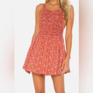 Free People Petunia Mini Dress Poppy‎ Combo Floral Smocked NWT XS thumbnail 8