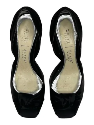 White House Black Market WHBM ❁ Satin Knot Peep Toe D’Orsay Heels ❁ Black 6M ❁ thumbnail 9