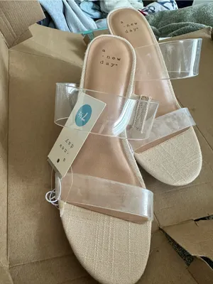 A new day ansel clear strap Wedge Sandal in Beige thumbnail 2