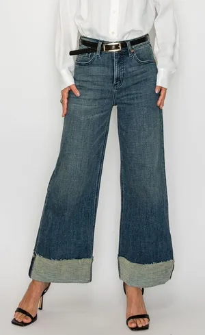 HIGH RISE CUFFED A WIDE LEG JEANS Artemis Vintage 7/27 thumbnail 1