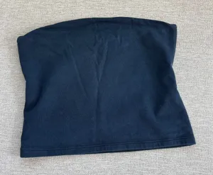 Brandy Melville Tube Top OS Navy Blue Strapless Cotton Coquette Y2K Coastal Chic thumbnail 1