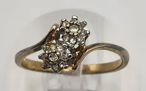 Vintage Joseph Esposito 14K HGE & Clear Rhinestone Cocktail Ring (6.75) thumbnail 1