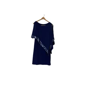 Scarlett Navy Blue Beaded Cape dress Formal Mother‎ Of The Bride Size 8 thumbnail 3