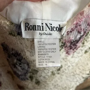 Vintages 80s 90s Ronni Nicole Floral Lace Overlay Maxi Sleeveless Dress Size 14 thumbnail 4