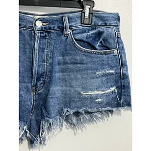Free People Cut Off Jean Shorts Size 30 High Rise Button Fly Distressed Festival thumbnail 2