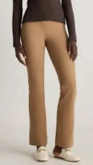 Quince Ultra-Stretch Ponte Straight Leg Pants Roasted Pecan Size Medium thumbnail 1