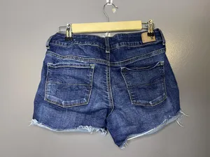 American Eagle Outfitters Shorts Womens 8 Blue Shortie Super Stretch Cutoff thumbnail 2