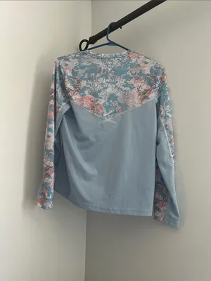 Light Blue Long Sleeve Abstract Print Top Size M thumbnail 6