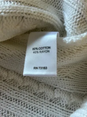 Cupio Cream Cable-Stitch cotton mix Crewneck Sweater Tunic Sz S thumbnail 3