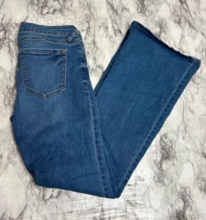 Sincerely Jules Blue Flare Jeans Mid Wash Wide Leg mid rise size 5/27 casual thumbnail 1