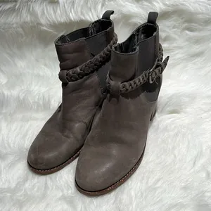 Sperry braided booties, grey‎ leather, size 8 thumbnail 2