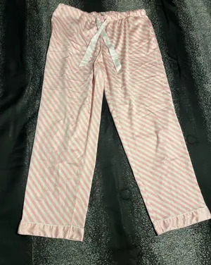 Womens large Victoria's Secret pajama pants w/drawstring & pockets-pink striped thumbnail 1