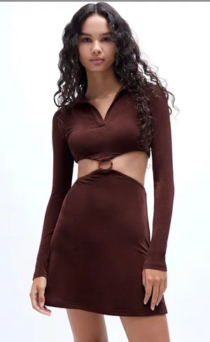 Peppermayo Brown Cutout Dress thumbnail 1