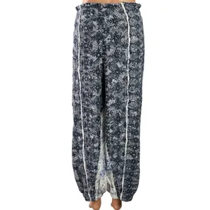 Free People Sweet It Is Blue Cream Floral Printed Tapered Harem Trouser Pants M thumbnail 3