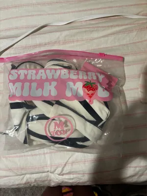Strawberry Milk Mob Striped Strapless Bikini Top thumbnail 2