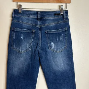 Risen Jeans Women's Distressed Raw Hem Flare Denim Blue Size 5/27 thumbnail 8