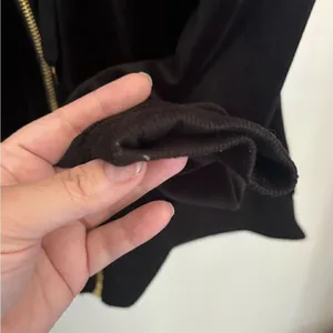 White Mark Velour Zip Up Hoodie Size L Black thumbnail 5