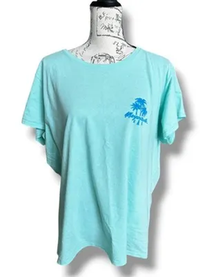 Jimmy Buffett's Margaritaville Light Aqua 2-Sided Graphic T-shirt Women's 2XL thumbnail 1