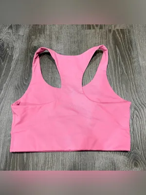 Girlfriend Collective Pink Longline Sports Bra thumbnail 2