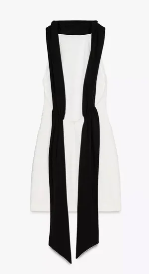 Zara mini bodycon Elegant Black and White Dress wedding holiday evening thumbnail 15