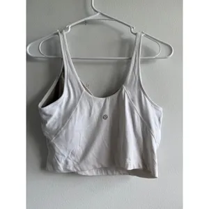 Lululemon Align Tank Top White Nulu Cropped Yoga Bra 8 LW1CRTS thumbnail 2
