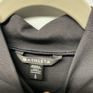 Athleta Black Ribbed Mock Neck Long Sleeve‎ Top Size L thumbnail 4