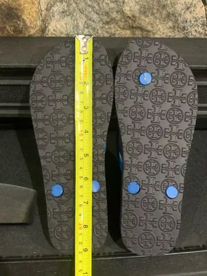 Tory Burch Stacked 'T' Flip Flops Surf Blue 4 Women's Size 5M L11 thumbnail 5