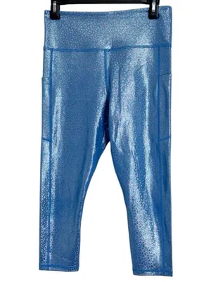 ZYIA Active Blue Mermaid Light n Tight Hi-Rise Capri Leggings size 8-10 thumbnail 1