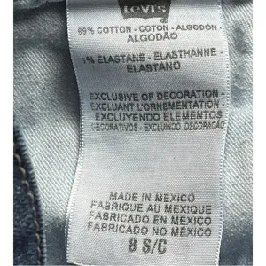Levi's Mid Rise Skinny Cut Off Denim Shorts Womens 8 Blue‎ Distressed Raw Hem thumbnail 8