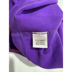 Terez New York Purple Burgundy Colorblock Leggings Crop Top Set M thumbnail 10