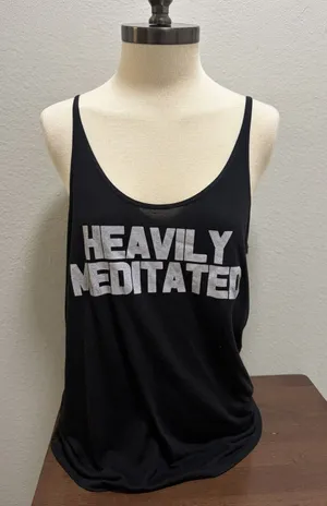 Yoga Rx Black Graphic Tank Top Highly Meditated S/M Grunge thumbnail 1
