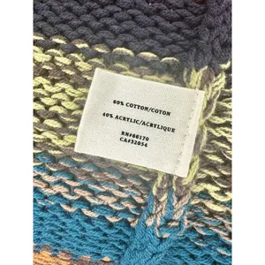 Sky And Sparrow Anthropologie Multicolored Striped Cotton Blend Long Cardigan Size M EUC thumbnail 4