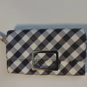 Talbots Black /White Wristlet Zip Closure Mimimalist Classic Preppy Prints Retro thumbnail 2