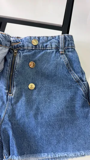 Zara High-Waisted Asymmetric Denim Skort - Light Wash - Size XS thumbnail 6