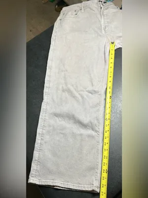 American Eagle Plus Size 18 Straight Leg Cream Color Jeans thumbnail 4