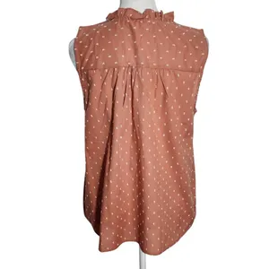 Mine Terra Cotta Sleeveless Blouse with Embroidered Details NWOT Size Large thumbnail 2